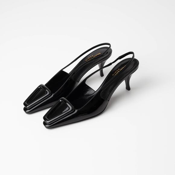 Saint Laurent Women's 24 Slingback Kitten Heel Pumps - Picture 7 of 10